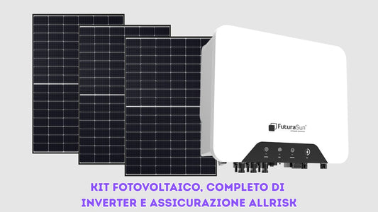 Kit Completo Fotovoltaico da 3,68 kWp + Inverter + Assicurazione AllRisk per 5 anni