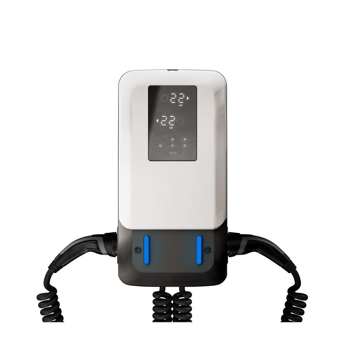 Dazebox Duo T Monofase 2x7.4 kW con cavo spiralato da 5m Tipo2 - Colonnina di ricarica